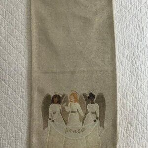 Cherished Traditions Table Runner 14"‎ x 72" Linen Peace Angels Rustic Farmhouse